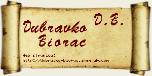 Dubravko Biorac vizit kartica